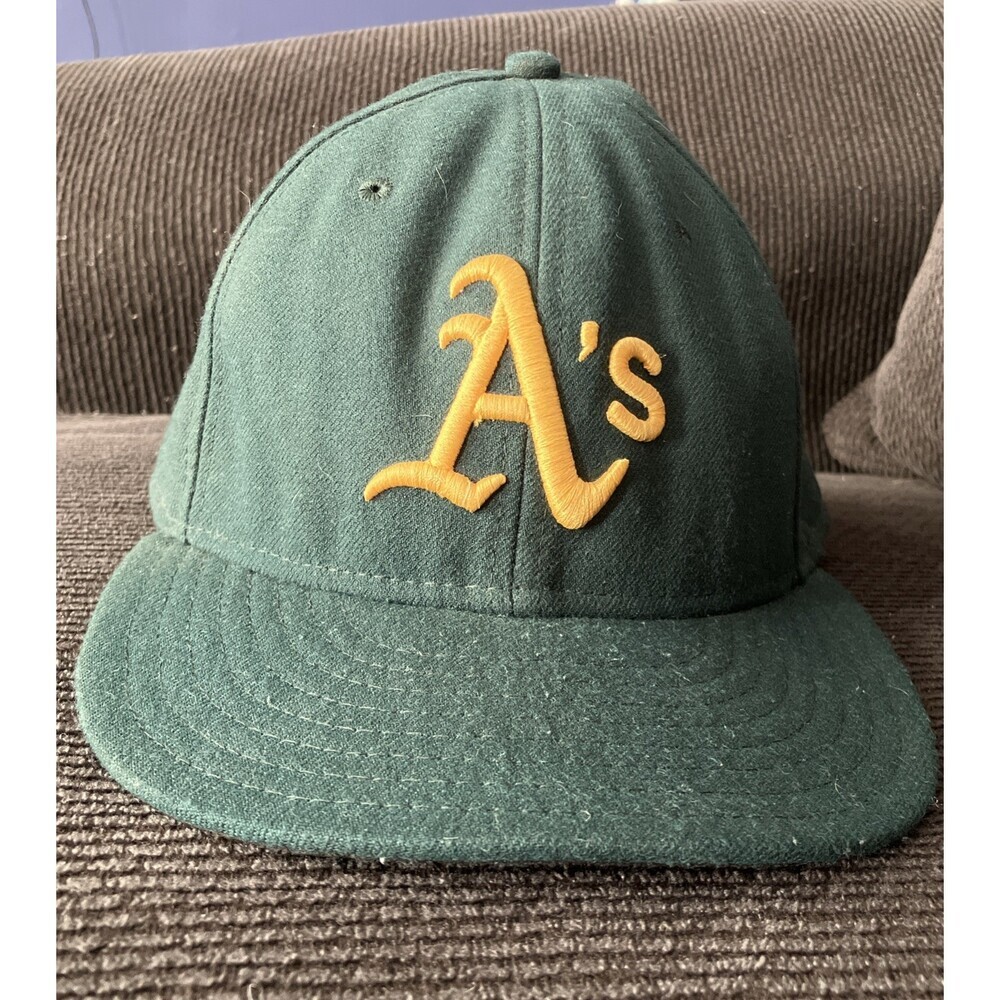 Oakland A’s Athletics MLB New Era 59fifty ROAD Hat Cap 7 5/8 On Field